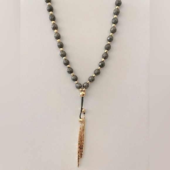🆕 Gorjana Power Gemstone Pyrite Beaded Necklace - Picture 5 of 10